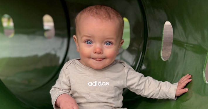 A baby at a playground